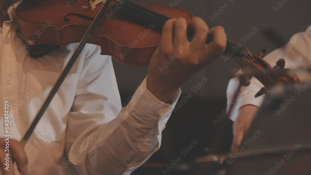 violin instruments, symphony orchestra stock footage