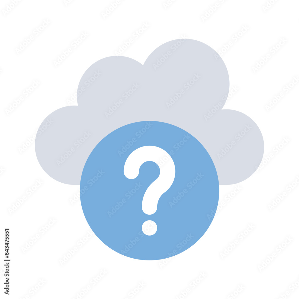 Question mark with cloud, concept icon of cloud help, faq vector Question mark with cloud, concept icon of cloud help, faq vector