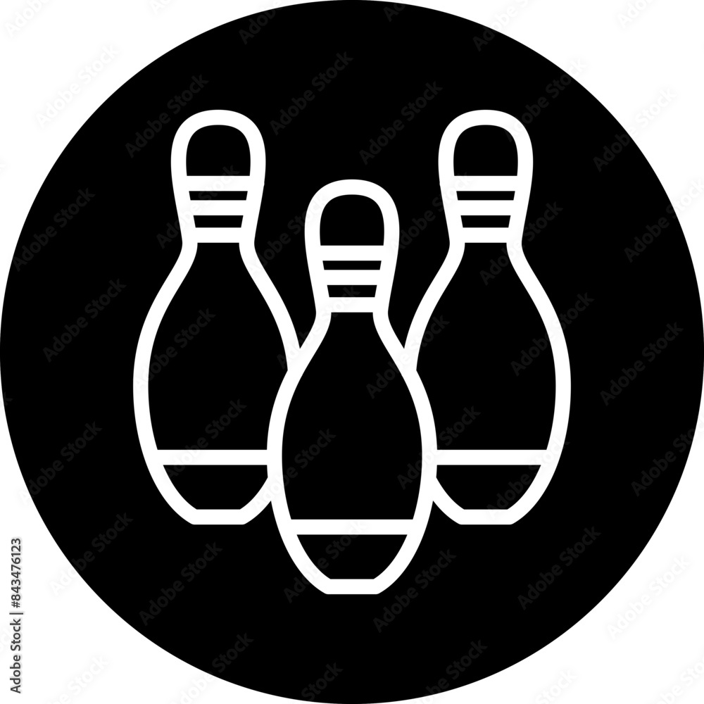 Bowling Pins Icon Style Bowling Pins Icon Style