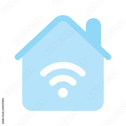 A trendy vector of smart house, house with wifi signals