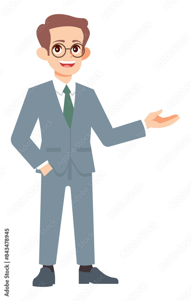 Business man presentation flat design illustration Business man presentation flat design illustration