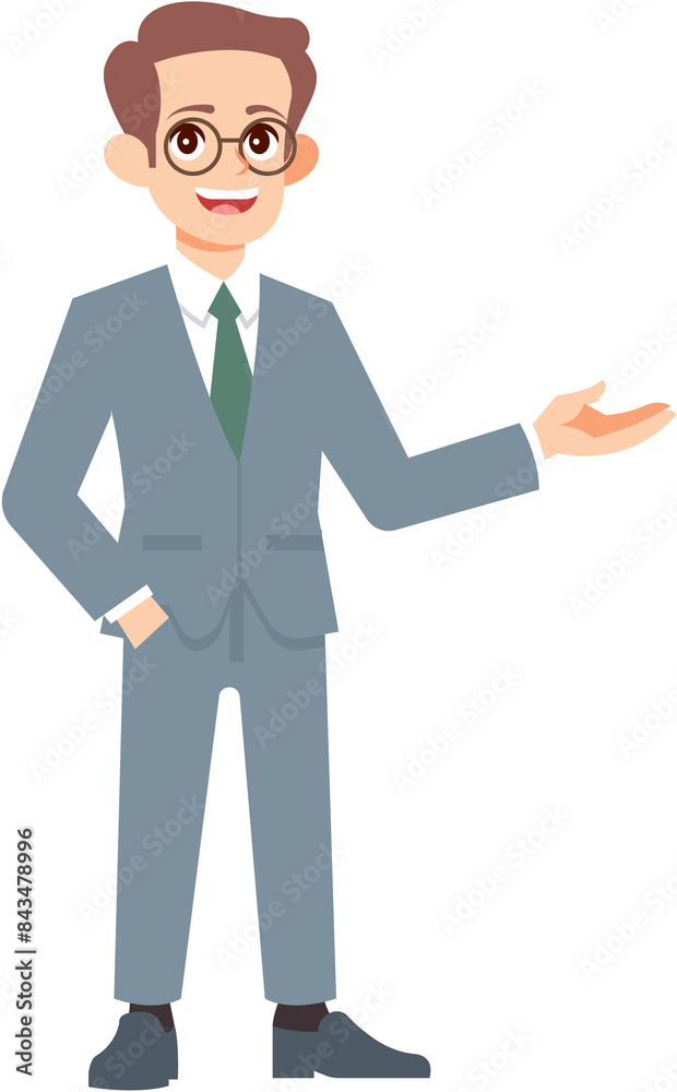 Business man presentation flat design illustration Business man presentation flat design illustration