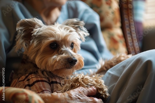 Wallpaper Mural dog therapy for elderly people in nursing home bokeh style background Torontodigital.ca