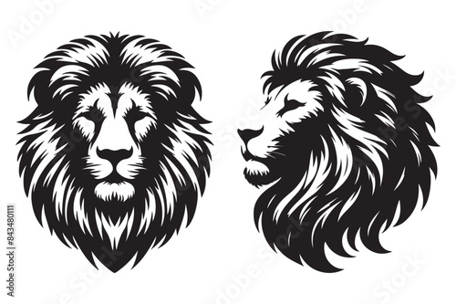 A Lion Head Silhuette Vector Art Illustration V2 S2 