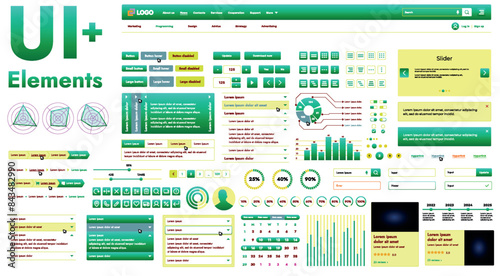 These graphic components provide a comprehensive approach to the development of interfaces that meet modern requirements for functionality and aesthetics in Internet resources.