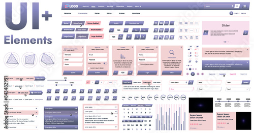 These graphic components provide a comprehensive approach to the development of interfaces that meet modern requirements for functionality and aesthetics in Internet resources.