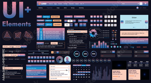 These graphic components provide a comprehensive approach to the development of interfaces that meet modern requirements for functionality and aesthetics in Internet resources.