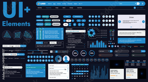 These graphic components provide a comprehensive approach to the development of interfaces that meet modern requirements for functionality and aesthetics in Internet resources.
