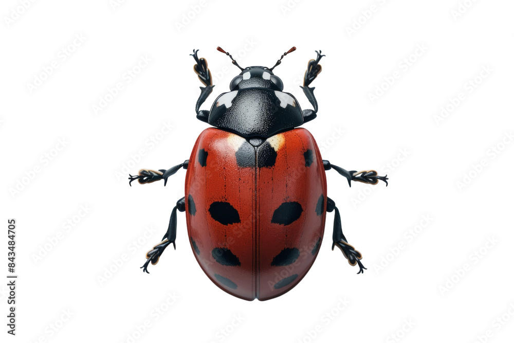 Real Seven-Spot Ladybird Isolated On Transparent Background Real Seven-Spot Ladybird Isolated On Transparent Background