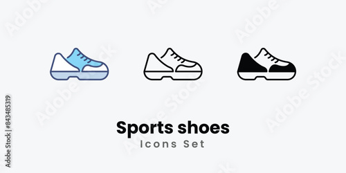 Sports shoes icons vector set stock illustration