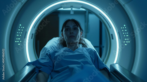 Woman Receiving MRI Scan in Advanced Machine