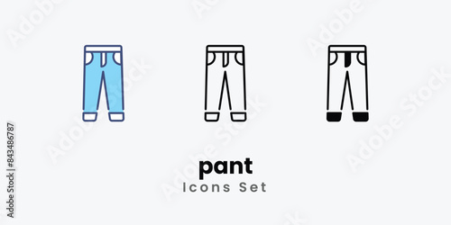 pant icons vector set stock illustration