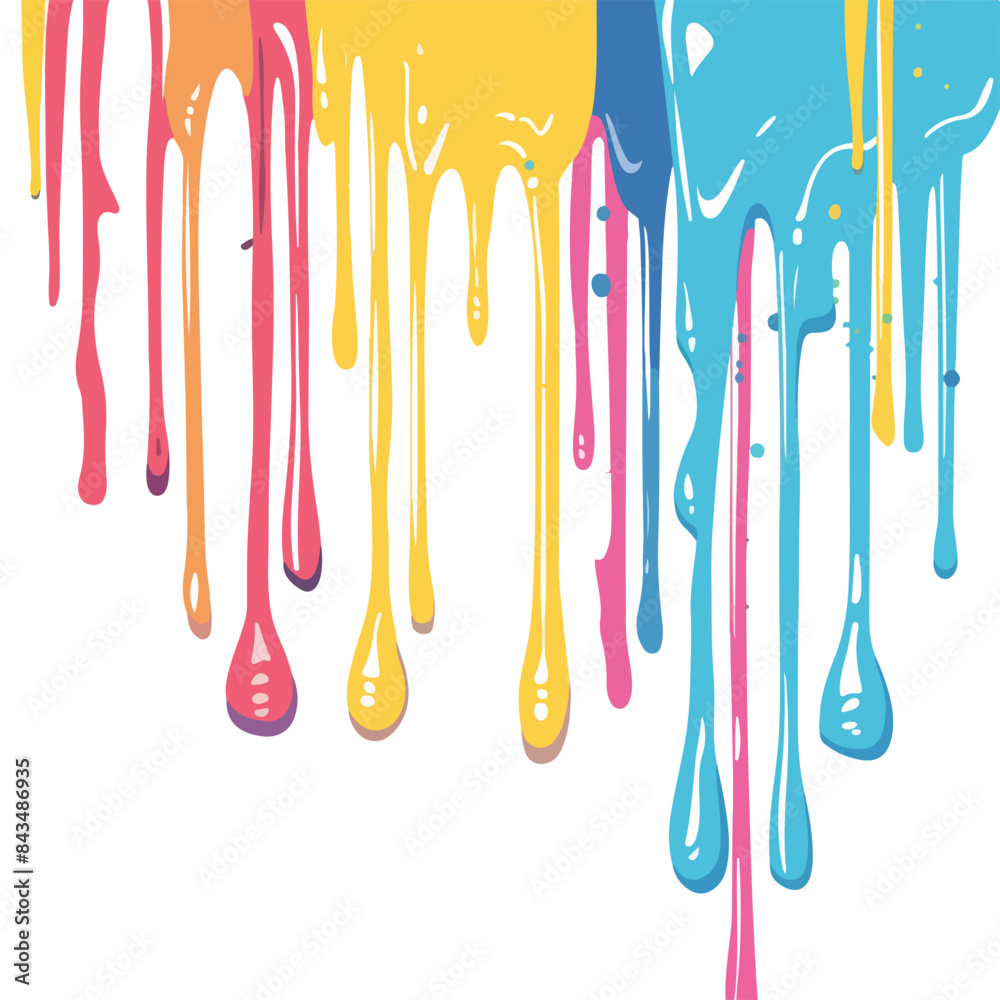 Colorful paint dripping isolated on white Colorful paint dripping isolated on white