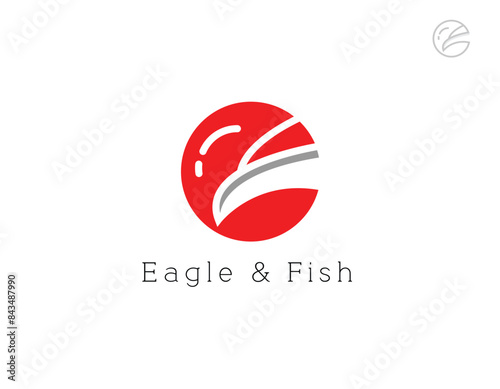 Eagle and Fish in a circle shape, best for food company or brand. 