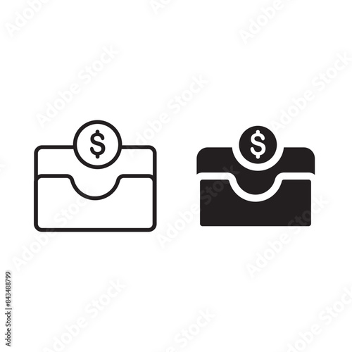 Wallet Icon vector isolated on white background. money wallet icon
