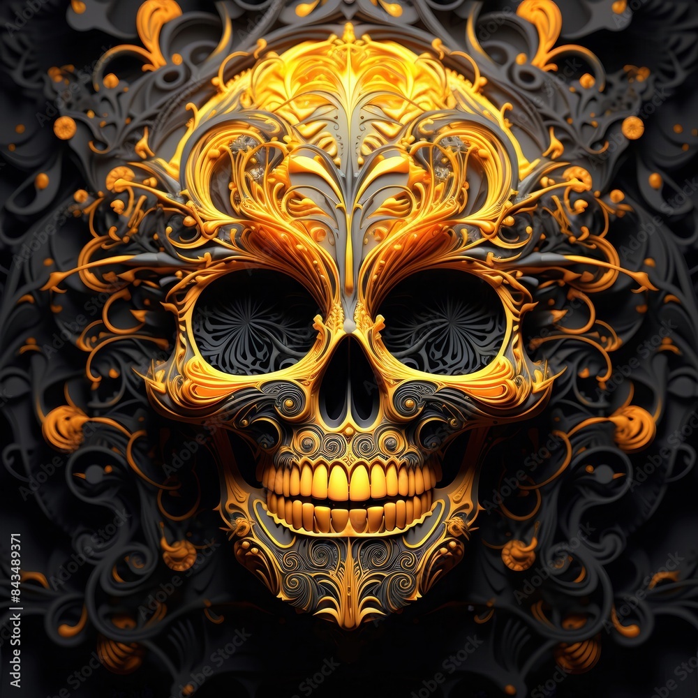 Skull in the dark. Skull in the dark.