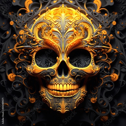 Skull in the dark.