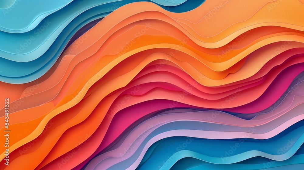 Multi layers color texture 3D papercut layers in gradient vector banner. Carving art. Cover layout material design template. Abstract realistic papercut decoration textured with cardboard wavy layers, Multi layers color texture 3D papercut layers in gradient vector banner. Carving art. Cover layout material design template. Abstract realistic papercut decoration textured with cardboard wavy layers,