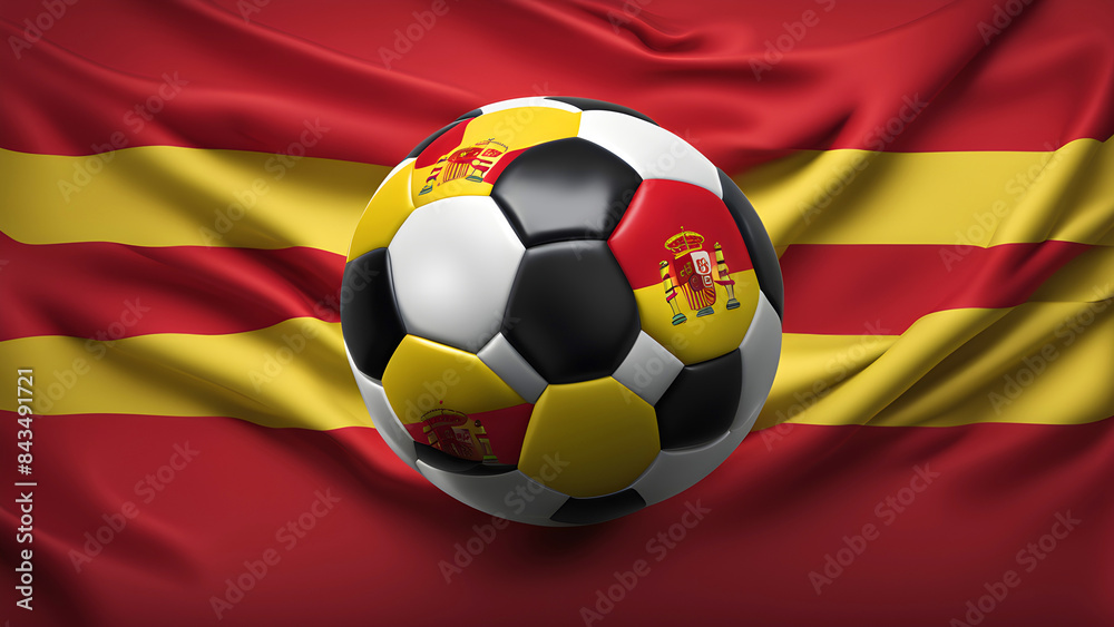 The symbolic power of success and victory. soccer ball on Spain The symbolic power of success and victory. soccer ball on Spain