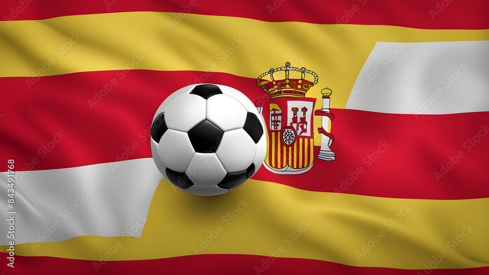 The symbolic power of success and victory. soccer ball on Spain The symbolic power of success and victory. soccer ball on Spain
