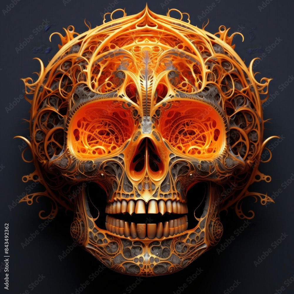Skull in the dark. Skull in the dark.