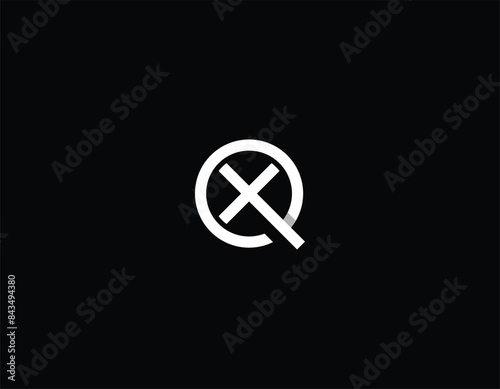 XQ, QX Letter Initial Logo Design Template Vector Illustration