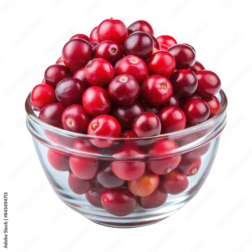 cranberries in a bowl on a transparent background. cranberries in a bowl on a transparent background.