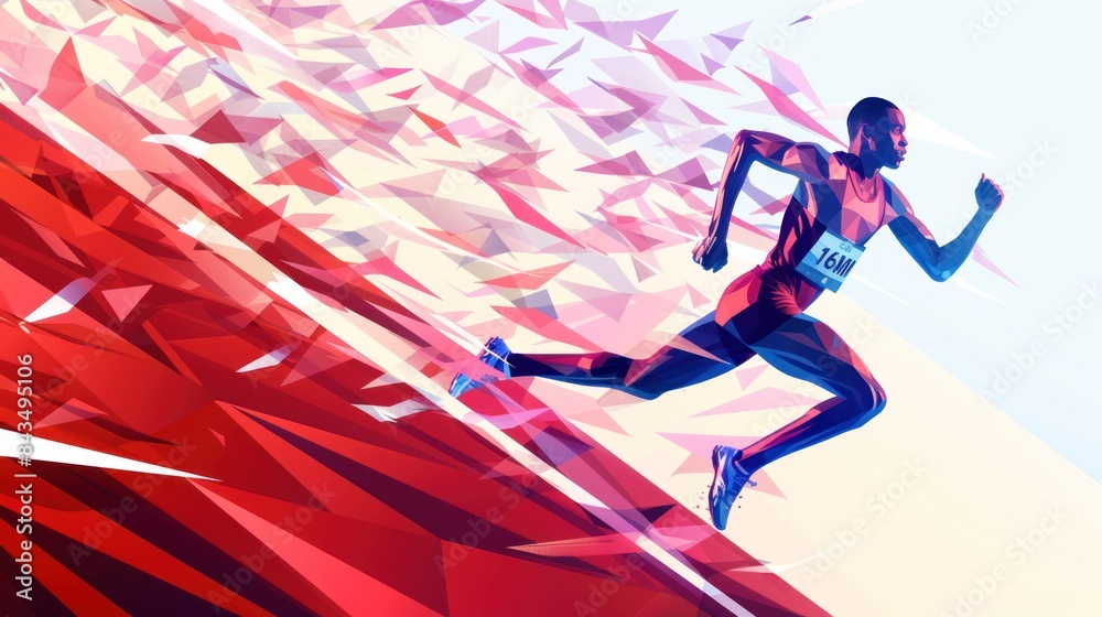 Paris 2024 Olympic runners. vector illustration