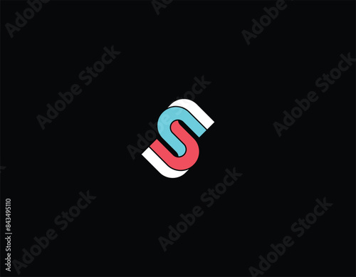 Modern 3D isometric letter S logo design