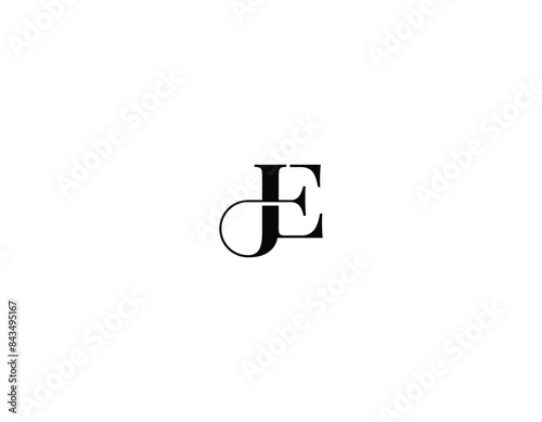 Initial letter EJ, JE, E, J uppercase modern logo design template elements. black letter Isolated on white background. can be used for business, consulting group company. photo