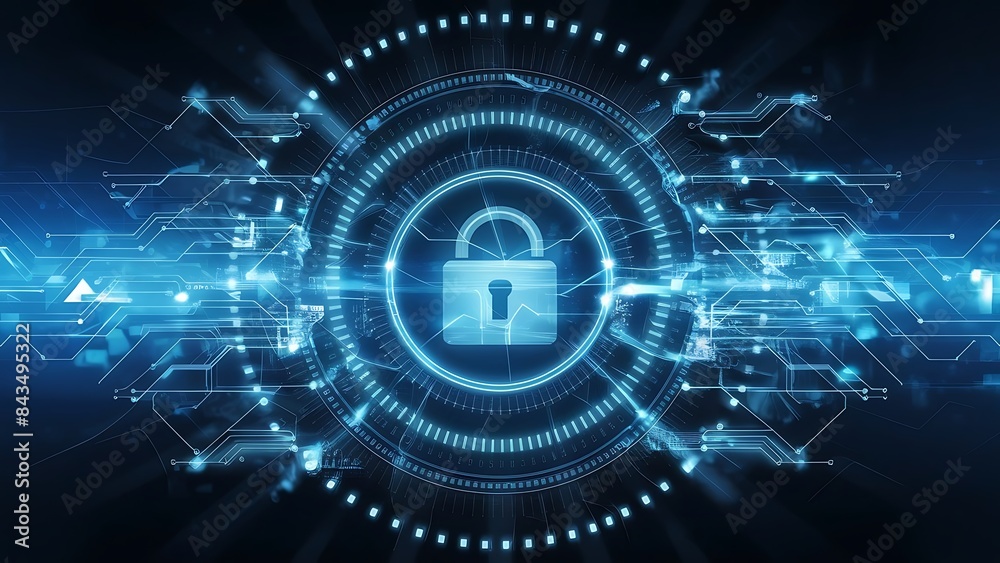 Obraz premium Creative digital illustrations with colorful paint splatters and tech elements.