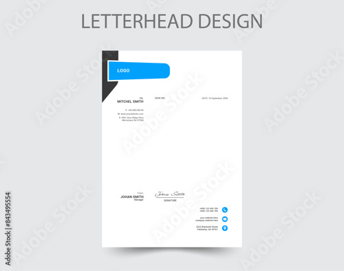 Vector letterhead design modern business letterhead design template