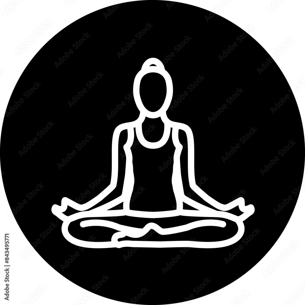 731-Meditation Pose Icon style 731-Meditation Pose Icon style