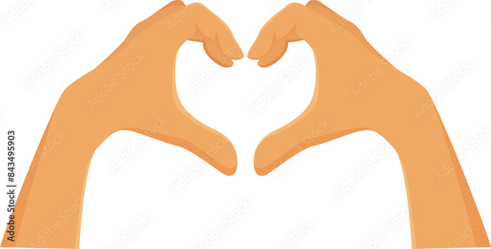 Obraz premium Both hands make a heart shape illustration design