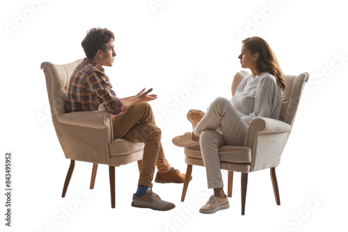 Wallpaper Mural Virtual Counseling in Focus: Couples Therapy Isolated On Transparent Background Torontodigital.ca
