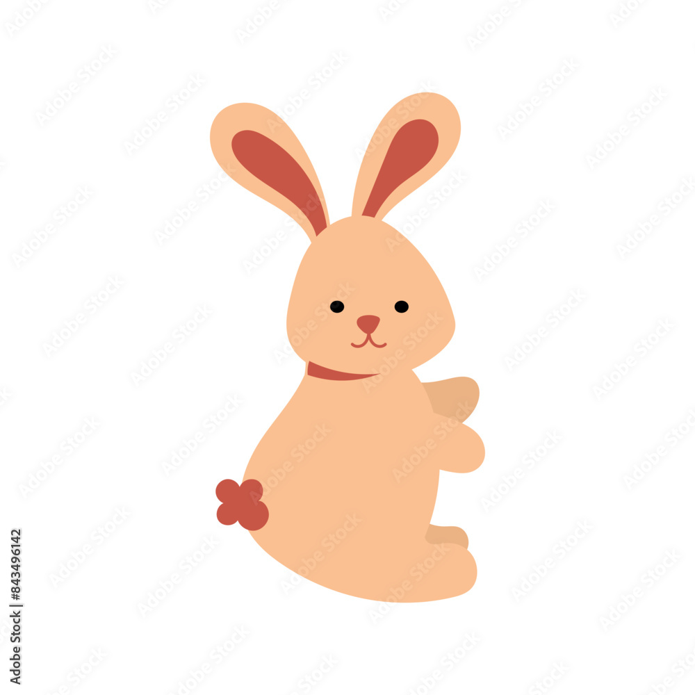 Fototapeta premium bunny animal autumn vector illustration in cartoon style.