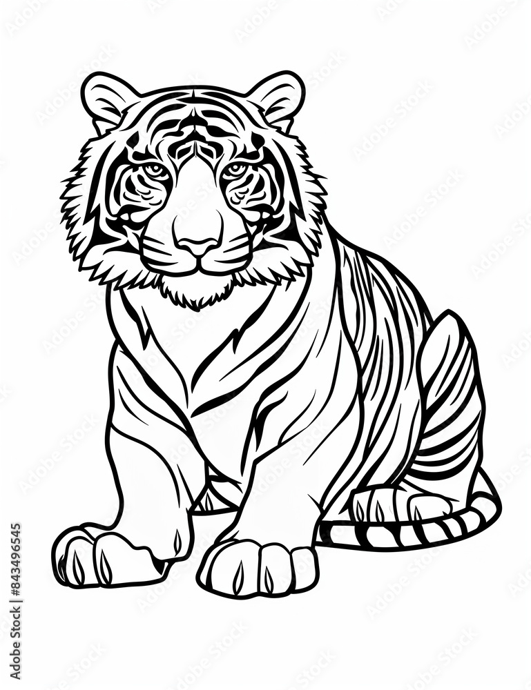 Majestic Tiger : Simple and Fun Coloring Page - Relaxing Coloring Pages for Adults - Line Art - Coloring Pages for All Ages - Printable pages - Black and white- Easy Coloring Pages Majestic Tiger : Simple and Fun Coloring Page - Relaxing Coloring Pages for Adults - Line Art - Coloring Pages for All Ages - Printable pages - Black and white- Easy Coloring Pages
