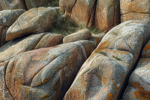 amous granite rocks at the cote de granite rose - generative ai photo