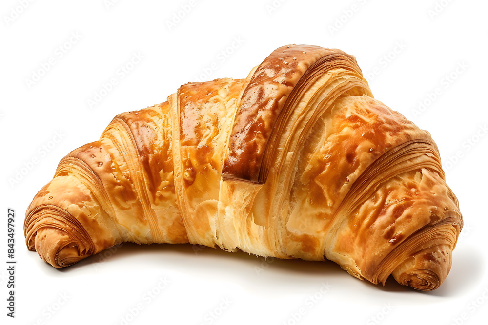 Croissant side view isolated on white background Croissant side view isolated on white background