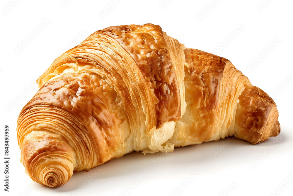 Croissant side view isolated on white background Croissant side view isolated on white background