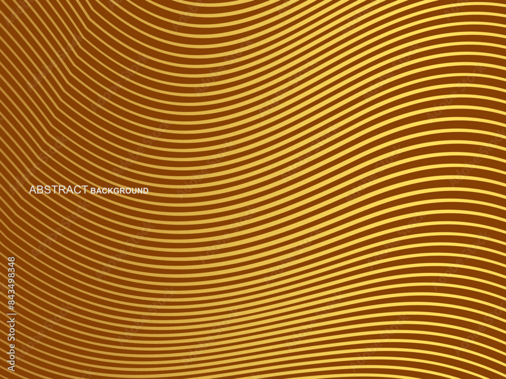 Fototapeta premium Abstract shining wave lines on brown background. Dynamic wave pattern. Modern wavy lines. Futuristic technology concept, for banners, posters, brochures, flyers, certificates, websites, etc.
