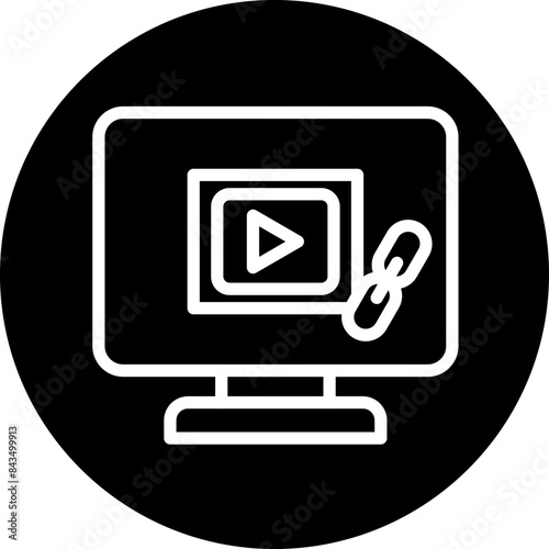Video Link vector icon style