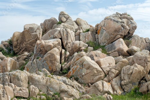 amous granite rocks at the cote de granite rose - generative ai