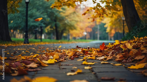 Wallpaper Mural autumn leaves on the ground Torontodigital.ca