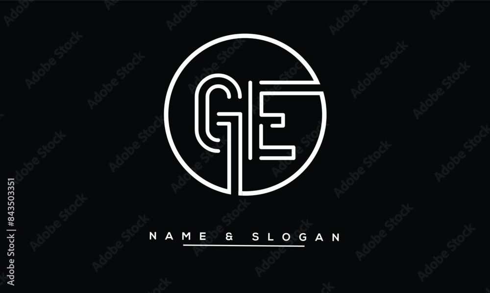 GE, EG, G, E Abstract Letters Logo Monogram GE, EG, G, E Abstract Letters Logo Monogram