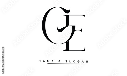 GE, EG, G, E Abstract Letters Logo Monogram