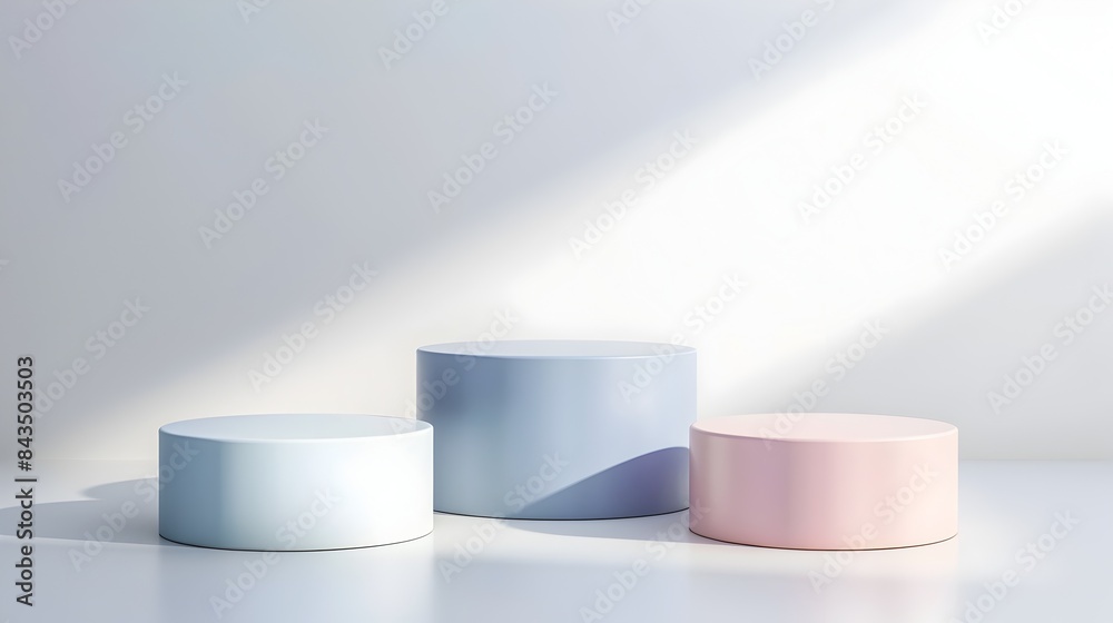 Sleek Pastel Gradient Podium on Clean White Background for Event or Presentation
