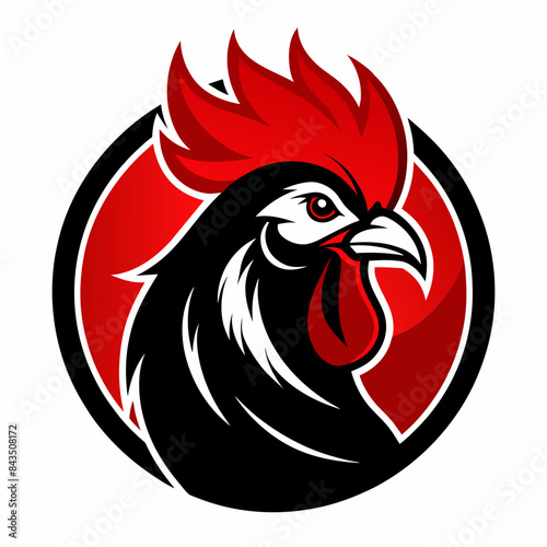 Rooster head logo silhouette vector illustration photo