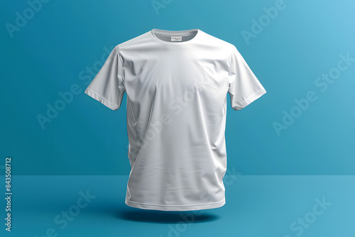  White T-Shirt Mockup isolated on blue background