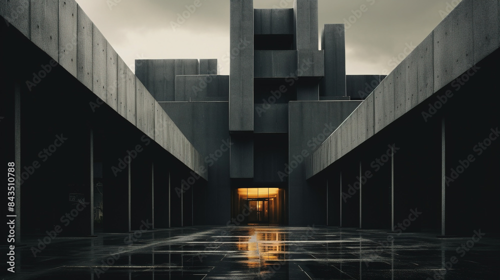 exterior of a building made of dark clouds, overcast exterior of a building made of dark clouds, overcast